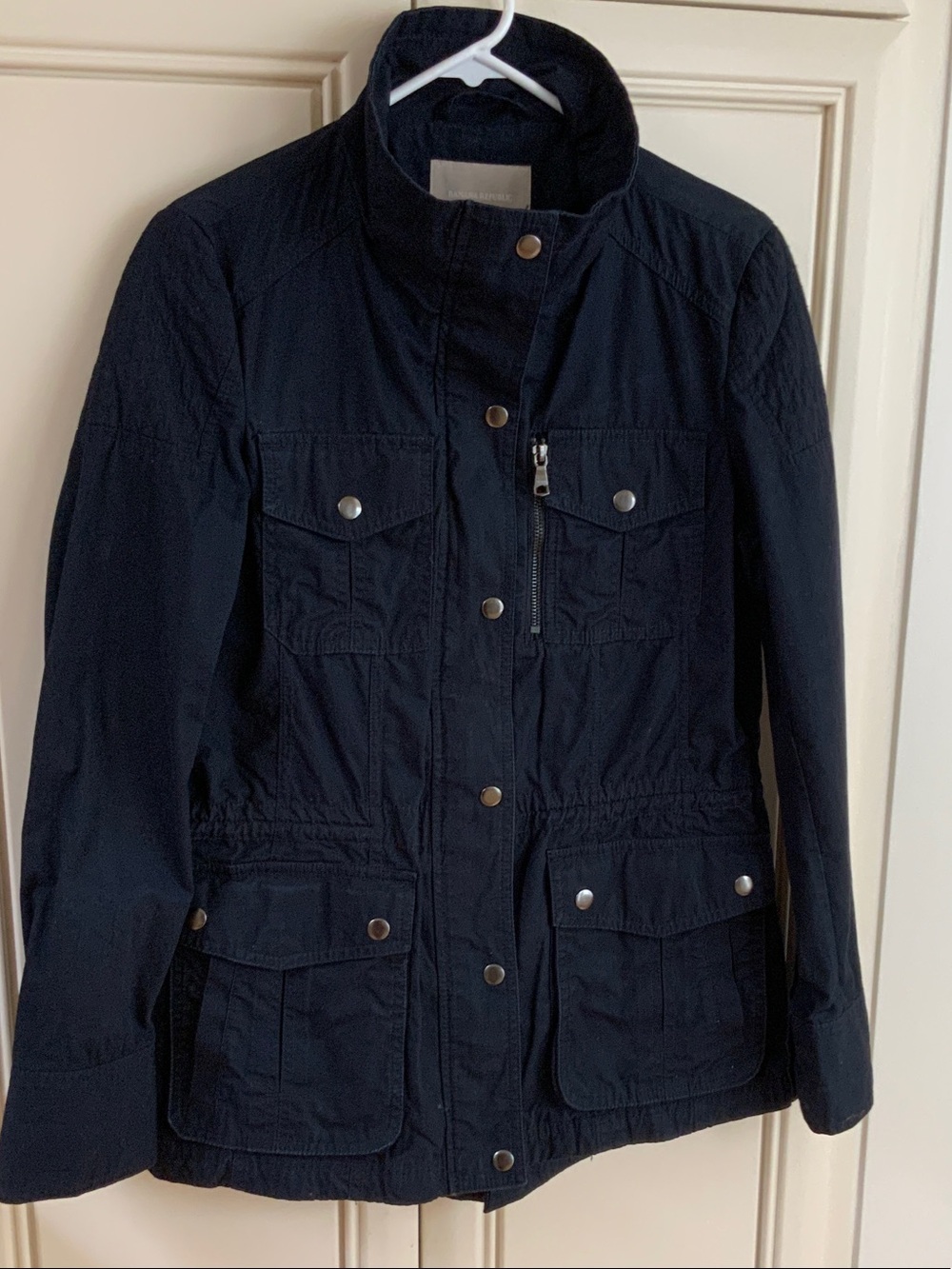 Banana Republic Navy Utility Jacket with Snap Pockets